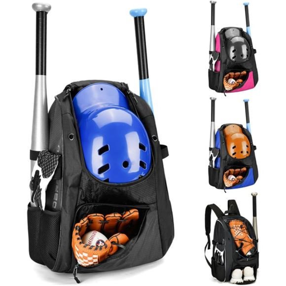 Youth Baseball Bag-Baseball Backpack for T-Ball & Softball  Youth Baseball Backpack, T-Ball & Baseball Equipment & Gear With Fence Hook